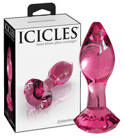 Popsi szex, anál szex - Dildó, vibrátor, butt-plug: Icicles - kúpos üveg anál dildó (pink) termék fotó, kép