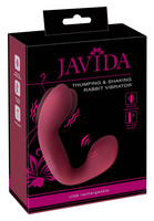 Vibrátor, dildó, műpénisz - Vagina és klitorisz vibrátor: Javida Thumping - akkus, pulzáló G-pont és csiklóvibrátor (piros) termék fotó, kép