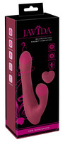Vibrátor, dildó, műpénisz - Vagina és klitorisz vibrátor: Javida - akkus, rádiós, csiklókaros forgó vibrátor (piros) termék fotó, kép