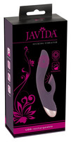 Vibrátor, dildó, műpénisz - Vagina és klitorisz vibrátor: Javida - akkus, vízálló, csiklószívós vibrátor (lila) termék fotó, kép