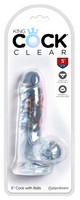 Vibrátor, dildó, műpénisz - Dildók (nem rezgő): King Cock Clear 5 - tapadótalpas, herés kis dildó (13 cm) termék fotó, kép