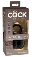 Vibrátor, dildó, műpénisz - Felcsatolható péniszek: King Cock Elite Crown Jewels - lengőhere, vibrációs péniszfeltét (fekete) termék fotó, kép