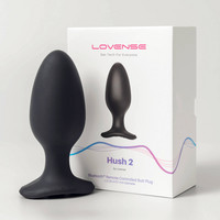 Popsi szex, anál szex - Dildó, vibrátor, butt-plug: LOVENSE Hush 2 L - újratölthető kis anál vibrátor (57mm) - fekete termék fotó, kép