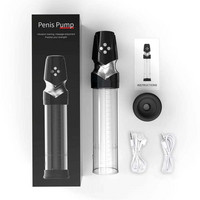 Férfi kellékek - Péniszpumpa: Lonely Voice - nyögő, automata péniszpumpa (áttetsző-fekete) termék fotó, kép
