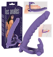 Vibrátor, dildó, műpénisz - Vaginális és anális vibrátor: Los Analos - 3in1-ben vibrátor (lila) termék fotó, kép