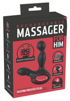 Férfi kellékek - Prosztata izgató, férfi vibrátor: Massager - akkus, rádiós, forgó, melegítős prosztata vibrátor (fekete) termék fotó, kép