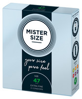 Előjáték, kellékek - Óvszerek: Mister Size vékony óvszer - 47mm (3 db) termék fotó, kép
