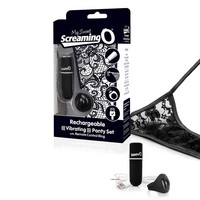 Vibrátor, dildó, műpénisz - Mini vibrátor (rezgő): MySecret Screaming Panty - akkus, rádiós vibrációs tanga (fekete) termék fotó, kép