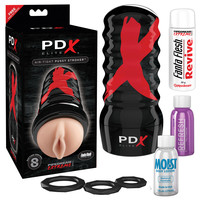 Kielégítő eszközök - Vaginák és popók: PDX Elite Air-Tight Pussy - manuális szívó punci maszturbátor (natúr) termék fotó, kép