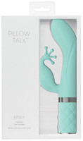 Vibrátor, dildó, műpénisz - Vagina és klitorisz vibrátor: Pillow Talk Kinky - akkus, két morotos G-pont vibrátor (türkiz) termék fotó, kép
