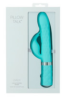 Vibrátor, dildó, műpénisz - Vagina és klitorisz vibrátor: Pillow Talk Lively - akkus, csiklókaros vibrátor (türkiz) termék fotó, kép