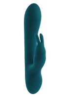 Vibrátor, dildó, műpénisz - Vagina és klitorisz vibrátor: Playboy Rabbit - akkus, vízálló csiklókaros vibrátor (türkiz) termék fotó, kép