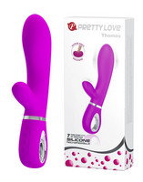 Vibrátor, dildó, műpénisz - Vagina és klitorisz vibrátor: Pretty Love Thomas - akkus, csiklókaros vibrátor (pink) termék fotó, kép