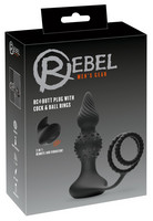 Popsi szex, anál szex - Dildó, vibrátor, butt-plug: Rebel 2in1 - akkus, rádiós anál vibrátor péniszgyűrűvel (fekete) termék fotó, kép