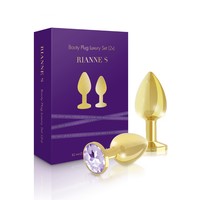Popsi szex, anál szex - Dildó, vibrátor, butt-plug: Rianne - 2 részes luxus análszett (arany) termék fotó, kép