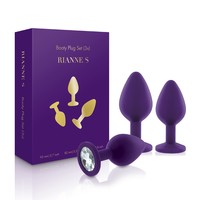 Popsi szex, anál szex - Dildó, vibrátor, butt-plug: Rianne - 3 részes szilikon análszett (lila) termék fotó, kép