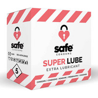 Előjáték, kellékek - Óvszerek: SAFE Super Lube - extra síkos óvszer (5 db) termék fotó, kép