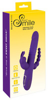 Vibrátor, dildó, műpénisz - Vaginális és anális vibrátor: SMILE Triple - akkus, tripla karos, forgó-lökő vibrátor (lila) termék fotó, kép