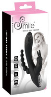 Vibrátor, dildó, műpénisz - Vaginális és anális vibrátor: SMILE Triple - akkus, vízálló 3 ágú vibrátor (fekete) termék fotó, kép