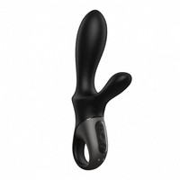Vibrátor, dildó, műpénisz - Vagina és klitorisz vibrátor: Satisfyer Heat Climax Plus - okos, melegítő,karos análvibrátor (fekete) termék fotó, kép
