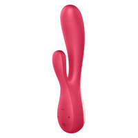 Vibrátor, dildó, műpénisz - Vagina és klitorisz vibrátor: Satisfyer Mono Flex - okos, akkus, vízálló vibrátor (piros) termék fotó, kép