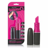 Vibrátor, dildó, műpénisz - Mini vibrátor (rezgő): Screaming Lipstick - rúzs vibátor (fekete-pink) termék fotó, kép