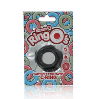 Férfi kellékek - Péniszgyűrű, heregyűrű: Screaming O - szilikon péniszgyűrű (fekete) termék fotó, kép