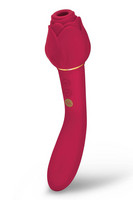 Vibrátor, dildó, műpénisz - Klitorisz izgatók: Secret Kisses Rosegasm - akkus, 2in1 csiklóvibrátor (piros) termék fotó, kép