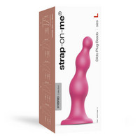 Popsi szex, anál szex - Dildó, vibrátor, butt-plug: Strap-on-me Beads L - gyöngyös, talpas dildó (pink) termék fotó, kép