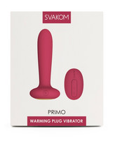 Popsi szex, anál szex - Dildó, vibrátor, butt-plug: Svakom Primo - akkus, vízálló, melegítős análvibrátor (piros) termék fotó, kép