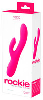 Vibrátor, dildó, műpénisz - Vagina és klitorisz vibrátor: VeDO Rockie - akkus, csiklókaros G-pont vibrátor (pink) termék fotó, kép