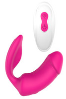 Vibrátor, dildó, műpénisz - Vagina és klitorisz vibrátor: Vibes of Love Duo - akkus, rádiós 2in1 csiklóvibrátor (pink) termék fotó, kép