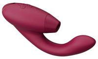 Vibrátor, dildó, műpénisz - Vagina és klitorisz vibrátor: Womanizer Duo 2 - vízálló G-pont vibrátor és csiklóizgató (piros) termék fotó, kép