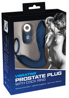 Férfi kellékek - Prosztata izgató, férfi vibrátor: You2Toys Prostata Plug - akkus, rádiós anál vibrátor péniszgyűrűvel (kék) termék fotó, kép
