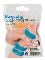 Férfi kellékek - Péniszgyűrű, heregyűrű: You2Toys Stretchy - szilikon péniszgyűrű trió (kék) termék fotó, kép
