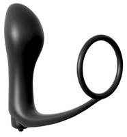 Popsi szex, anál szex - Dildó, vibrátor, butt-plug: Analfantasy ass-gasm vibrator - análujj péniszgyűrűvel (fekete) termék fotó, kép