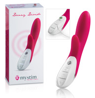 Vibrátor, dildó, műpénisz - Vagina és klitorisz vibrátor: mystim Danny Divido - csiklóizgatós vibrátor (pink) termék fotó, kép