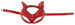 Bad Kitty - vadóc cica maszk fülekkel (piros) kép
