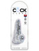 King Cock Clear 4 tapadótalpas herés extra kis dildó (10 cm) - áttetsző kép