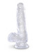 King Cock Clear 6 tapadótalpas herés kis dildó (15 cm) - áttetsző kép