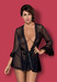 Obsessive Piccorosa Robe - köntös tangával (fekete) - L-XL kép