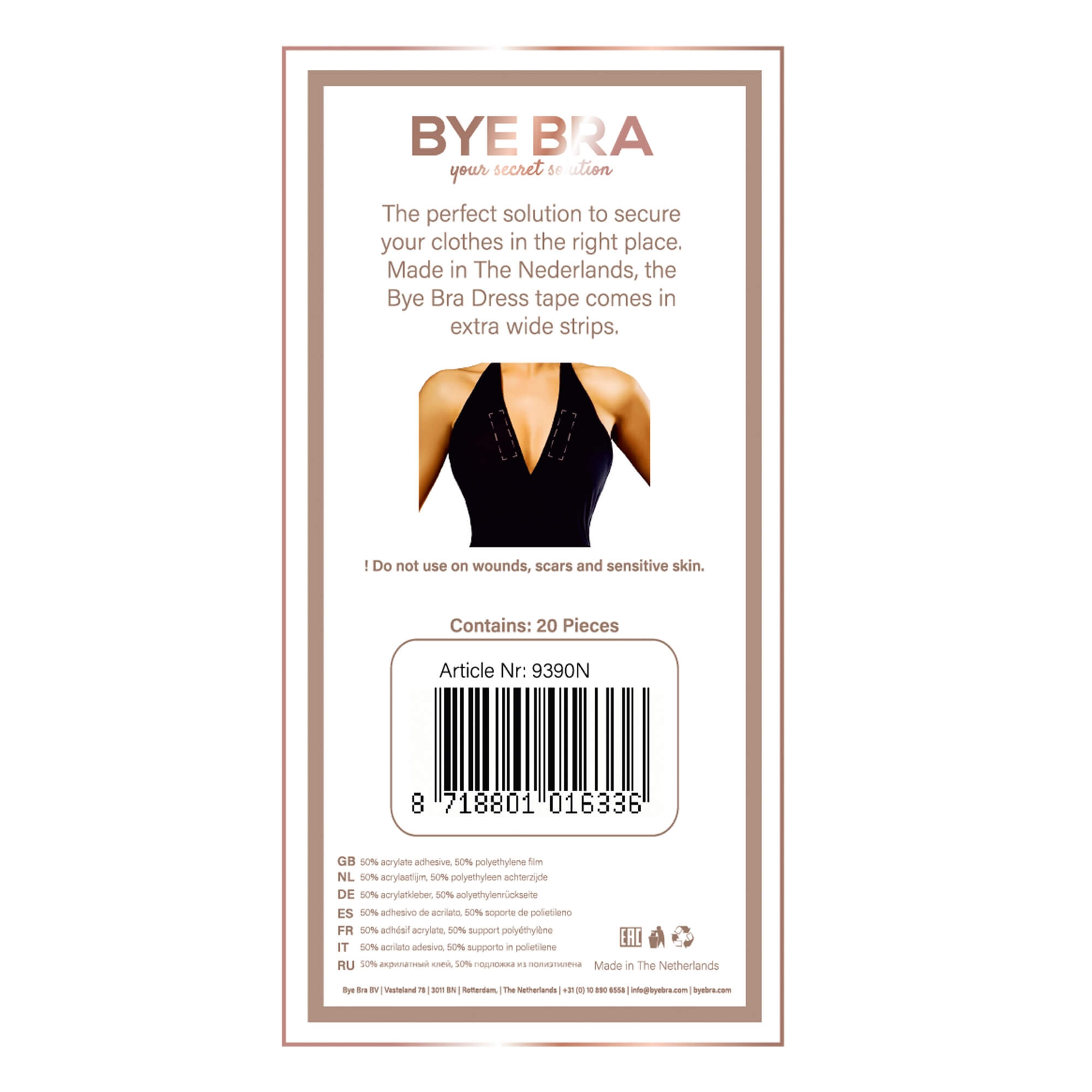Bye Bra - kétoldalas ruharögzítő szalag (20 db) Melltartó, fűző, míder, felső kép