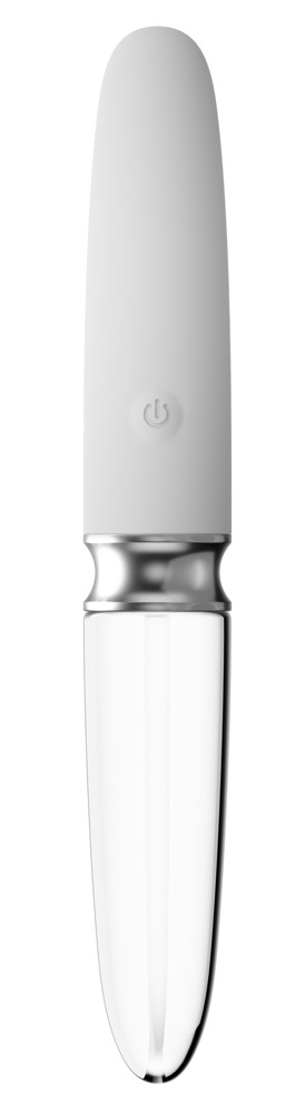 You2toys Liaison - akkus, szilikon-üveg LED rúdvibrátor (áttetsző-fehér) Vibrátorok (rezgő vibrátor) kép